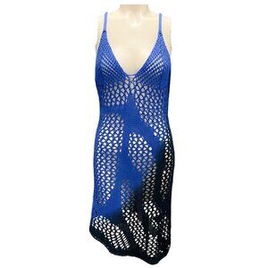 The Attico Blue / Navy Ombre Crochet Knit Dress